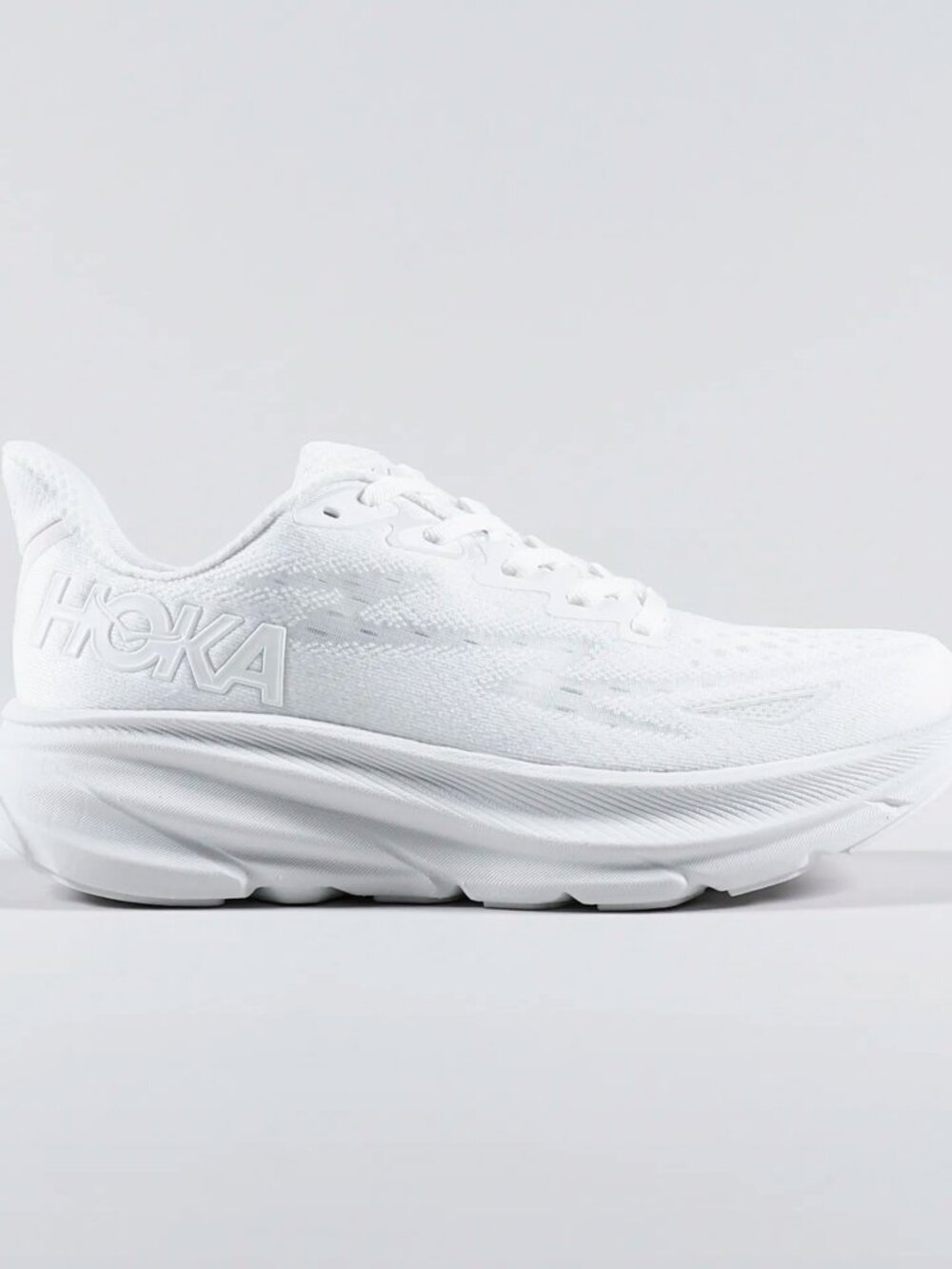 Hoka One One Women's White Clifton 9 Chunky Compress Running Shoes Size 7D